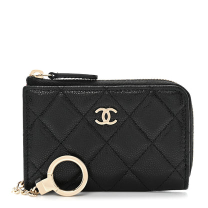 Chanel Caviar Quilted Zipped Key Holder Case Black 1 of 8