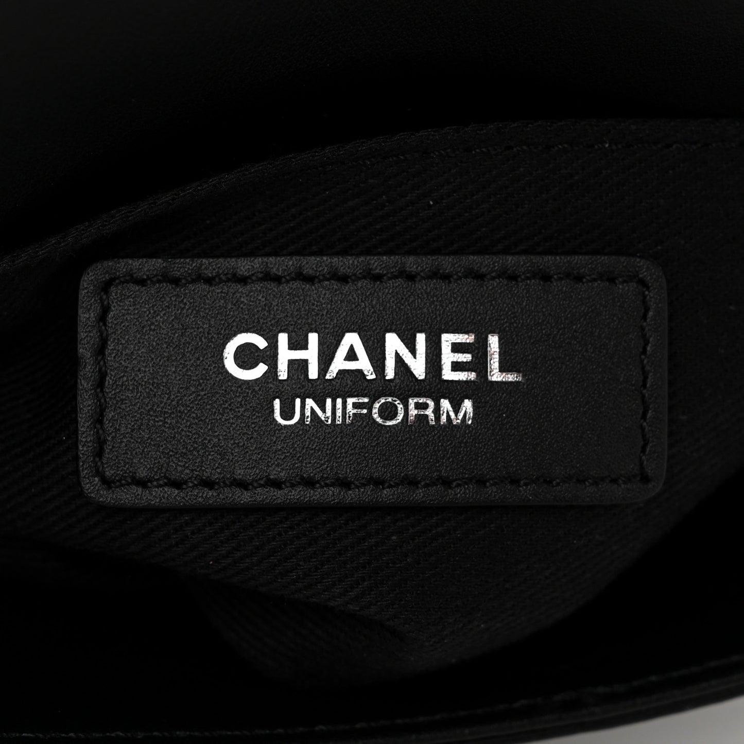 Calfskin Quilted CC Uniform Flap Belt Bag Black
