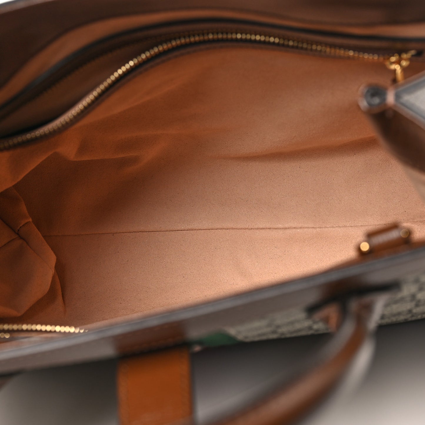 GG Supreme Monogram Azalea Calfskin Web Medium Jackie 1961 Tote Beige Ebony Brown Sugar