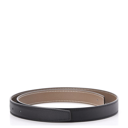 Hermes Swift Epsom 24mm Belt Strap 80 Black Etoupe 1 of 6