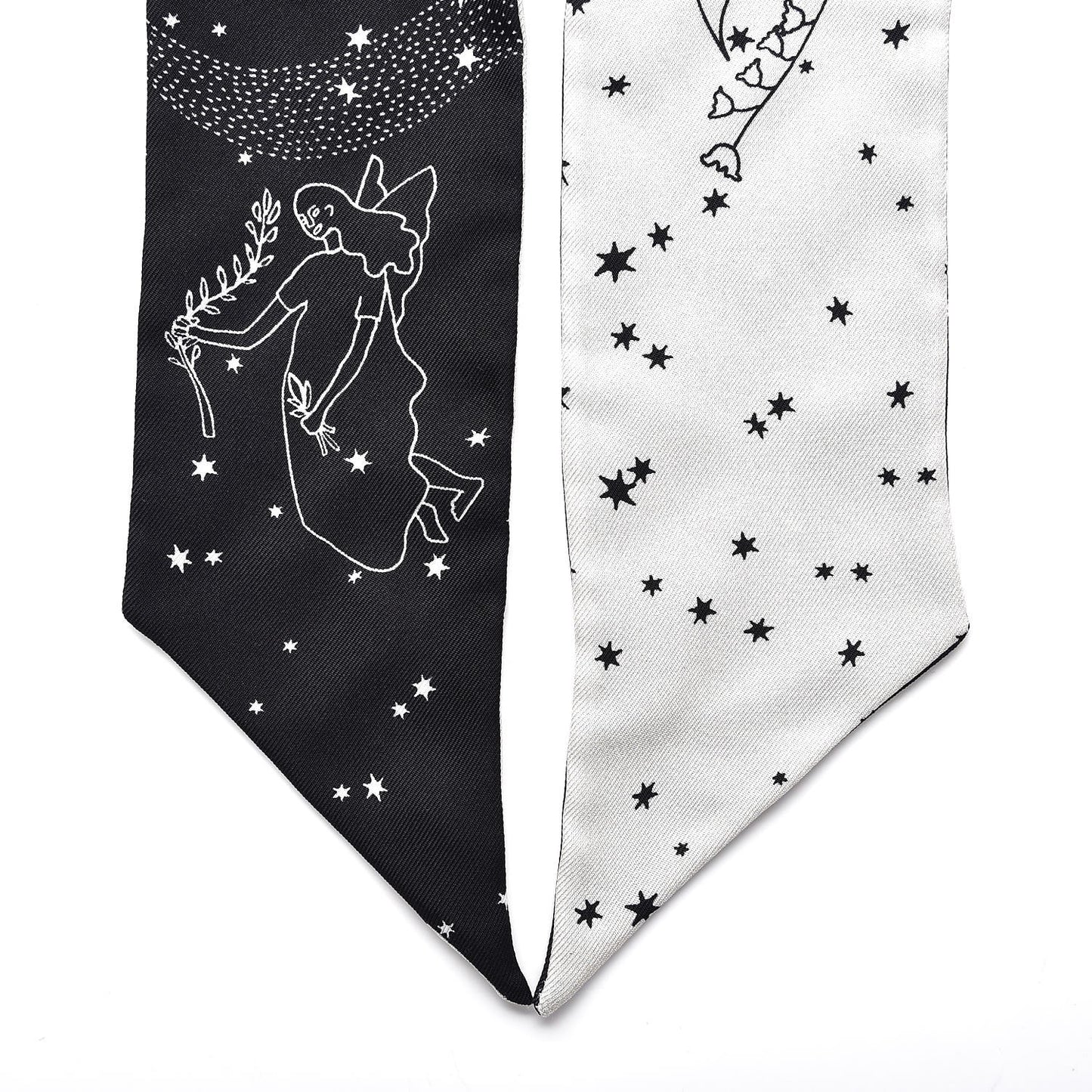 Silk Zodiac Virgo Mitzah Scarf Black