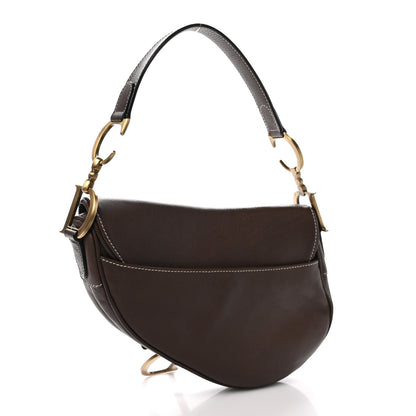 Christian Dior Calfskin Saddle Bag Brown 3 of 11