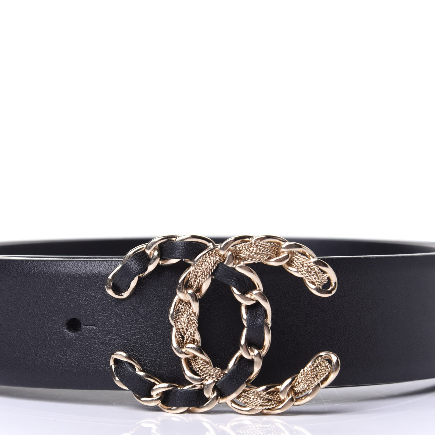 Chanel Calfskin CC Chain Belt 90 36 Black 3 of 4