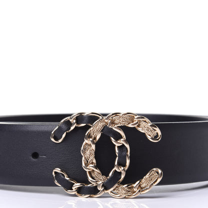 Chanel Calfskin CC Chain Belt 90 36 Black 3 of 4