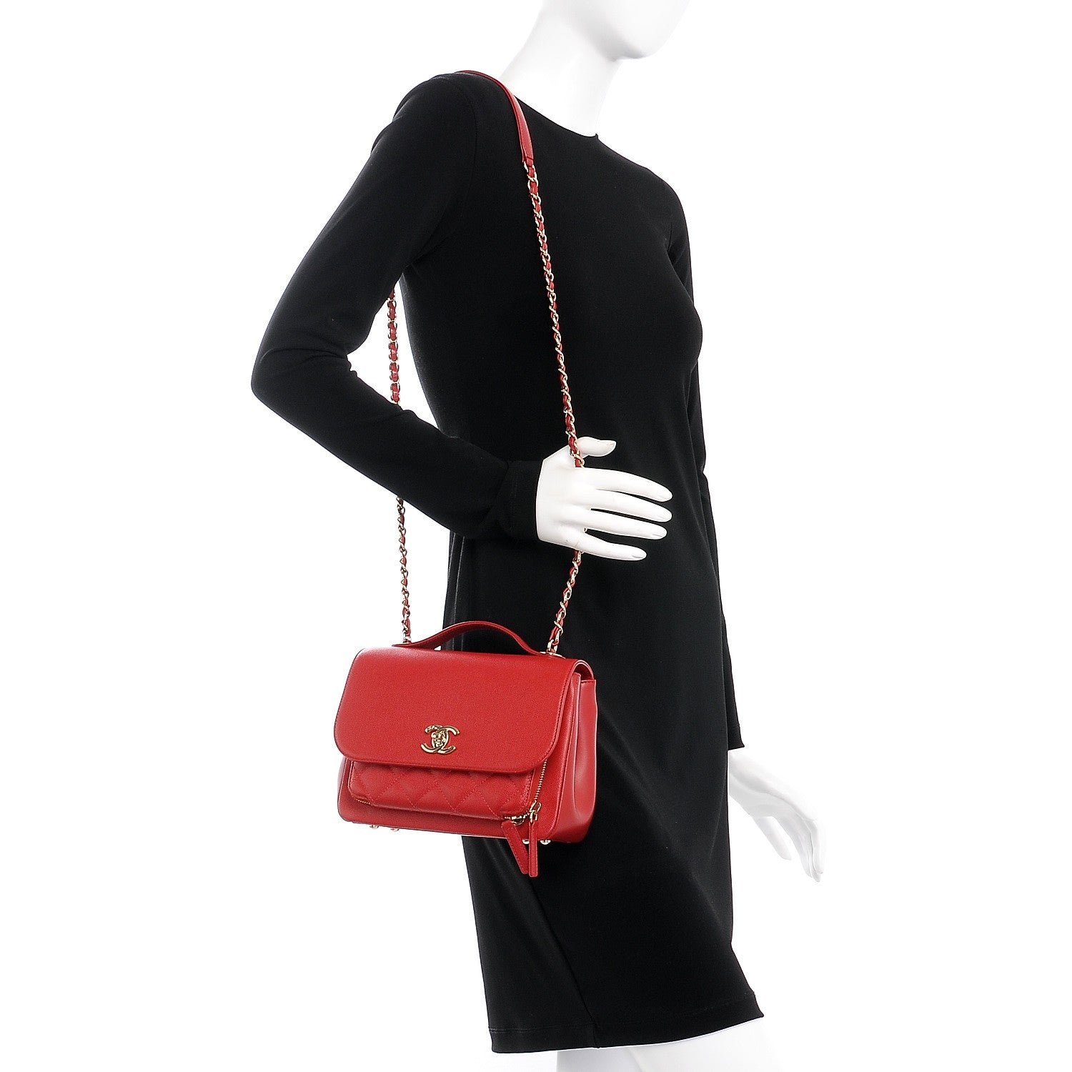 Chanel Caviar Quilted Small Business Affinity Flap Red 2 of 8