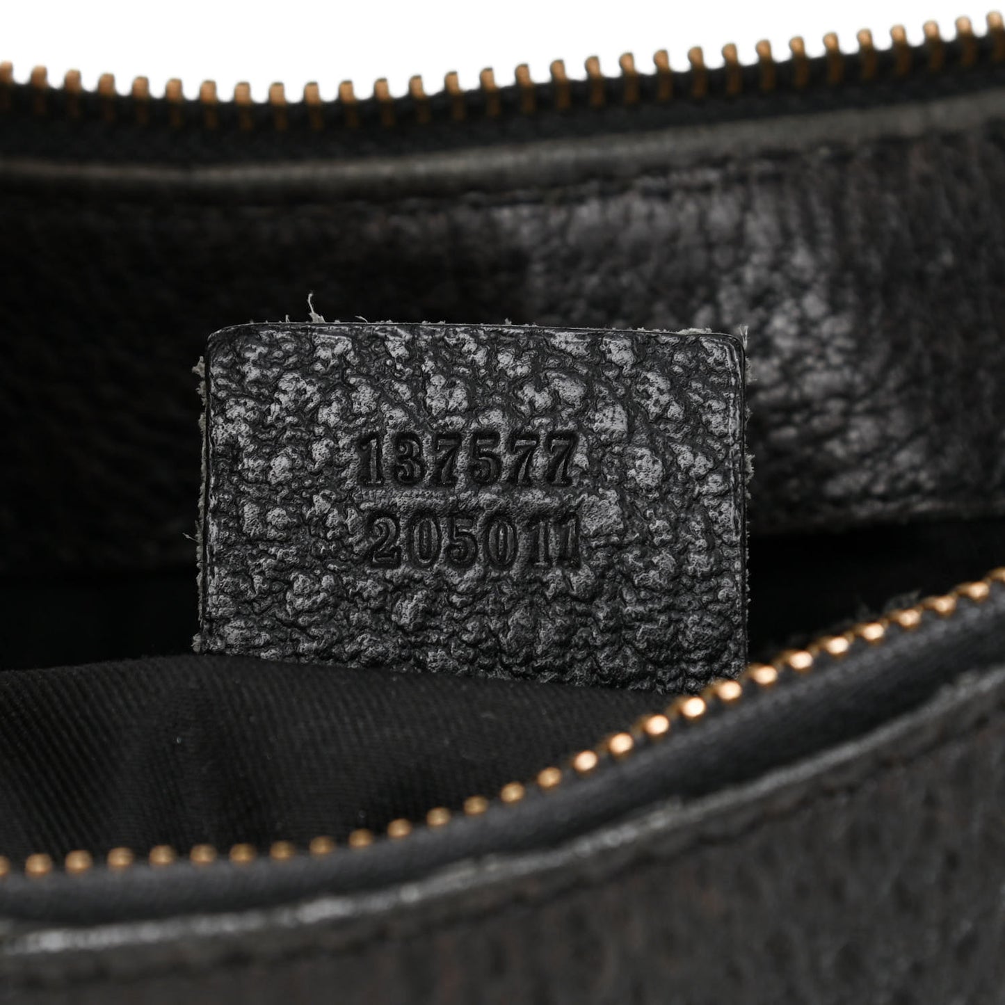 Pebbled Calfskin Web Bamboo Ring Hobo Black