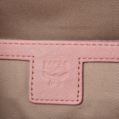MCM Calfskin Ottomar Monogram Small Backpack Pink 6 of 8