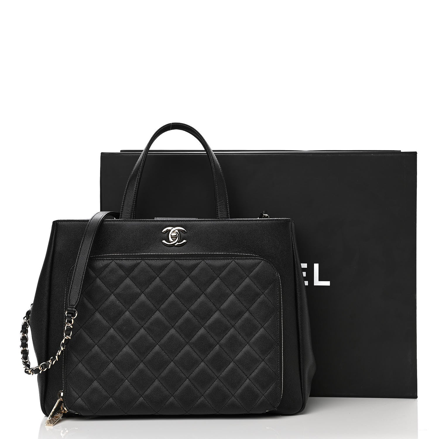 Chanel Caviar Quilted Large Business Affinity Shopping Bag Black 13 of 13
