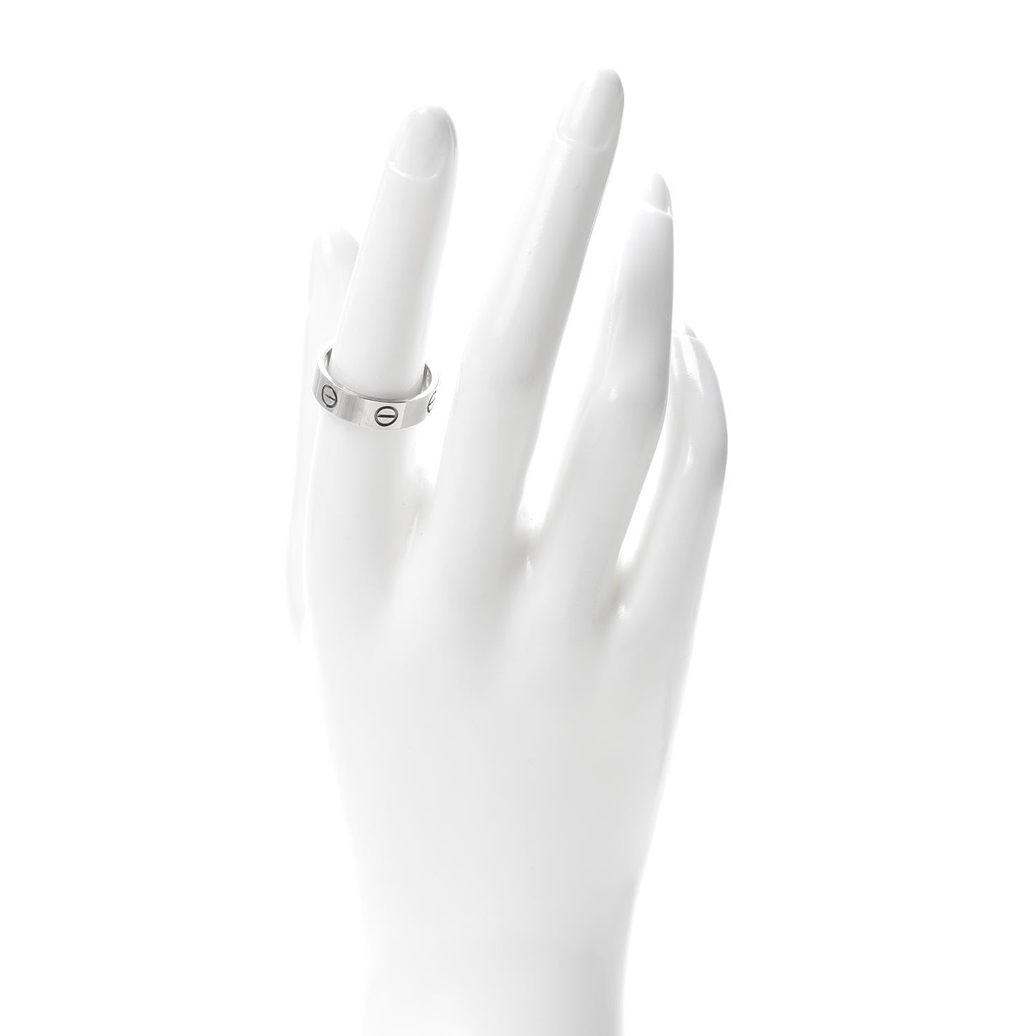 Cartier 18K White Gold 5.5mm LOVE Ring 56 7.5 2 of 5