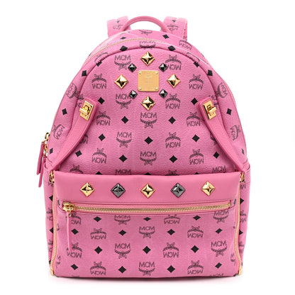 MCM Visetos Studded Medium Dual Stark Backpack Pink 1 of 10