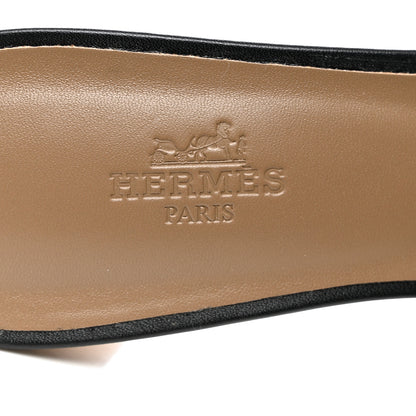 Hermes Calfskin Oasis Sandals 39.5 Black 7 of 9