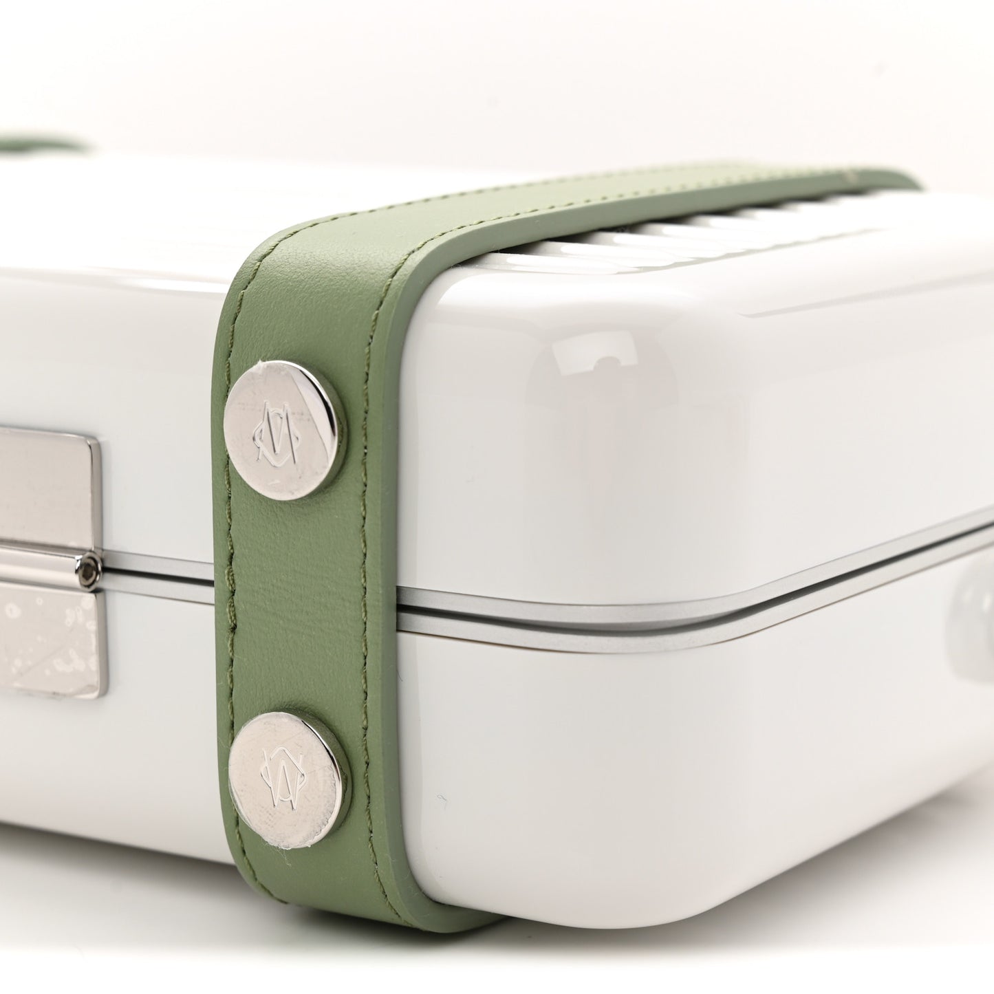 Gloss Polycarbonate Personal Cross-Body Bag White Green White Green