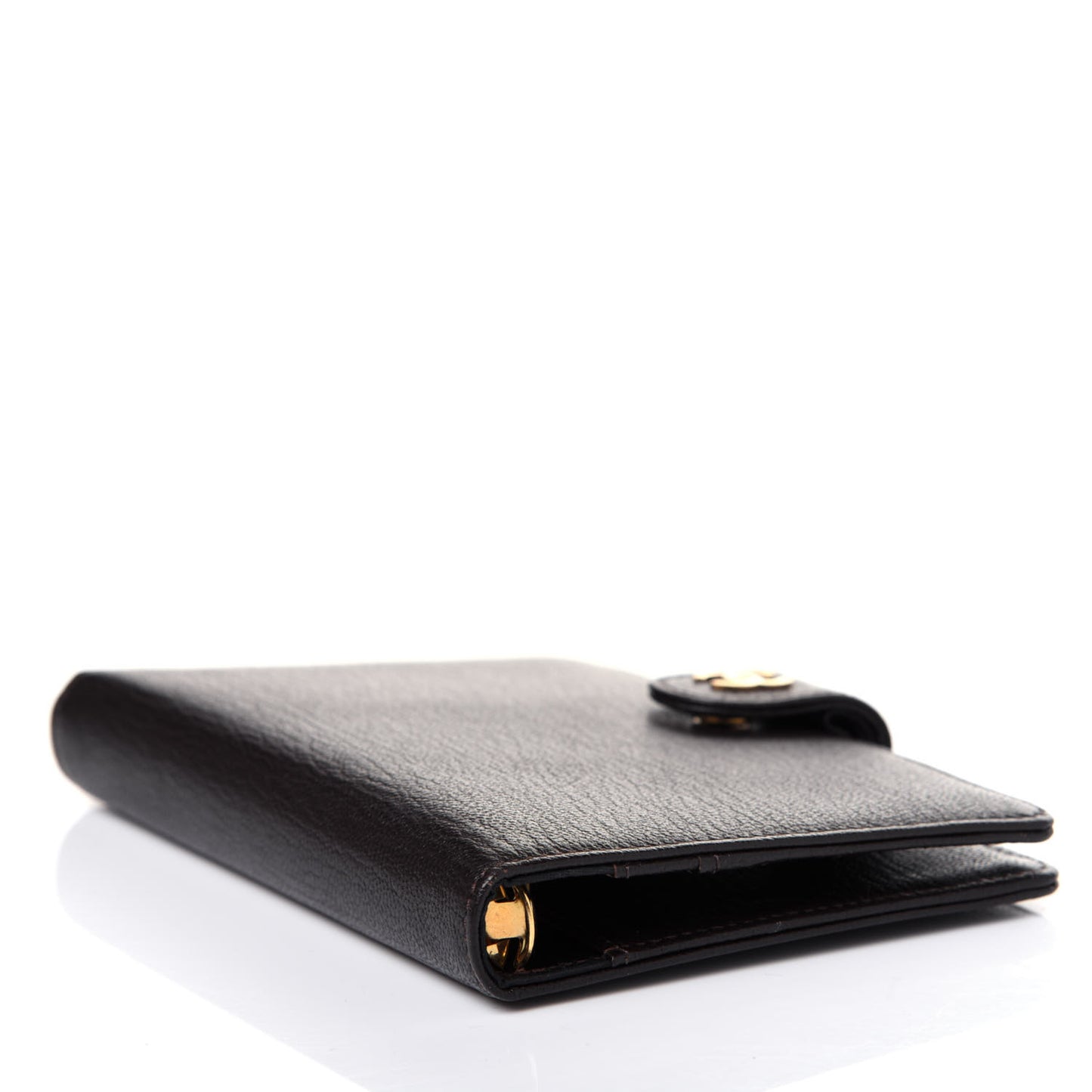 Goatskin Small Ring Agenda Planner Dark Brown