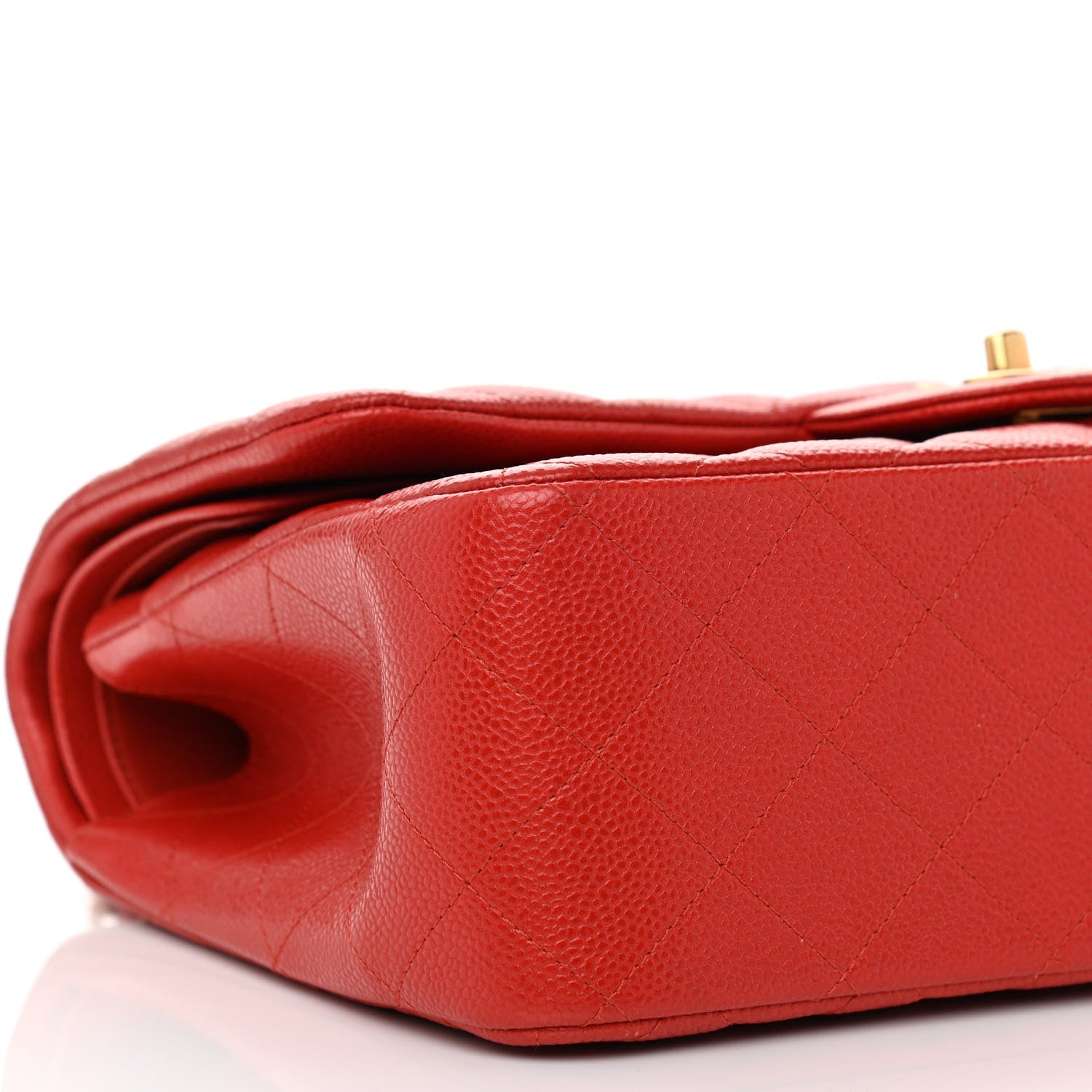 Chanel Pearly Caviar Quilted Jumbo Double Flap Orange 9 of 11