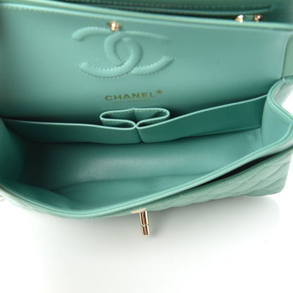 Chanel Caviar Quilted Small Double Flap Light Green 5 of 11