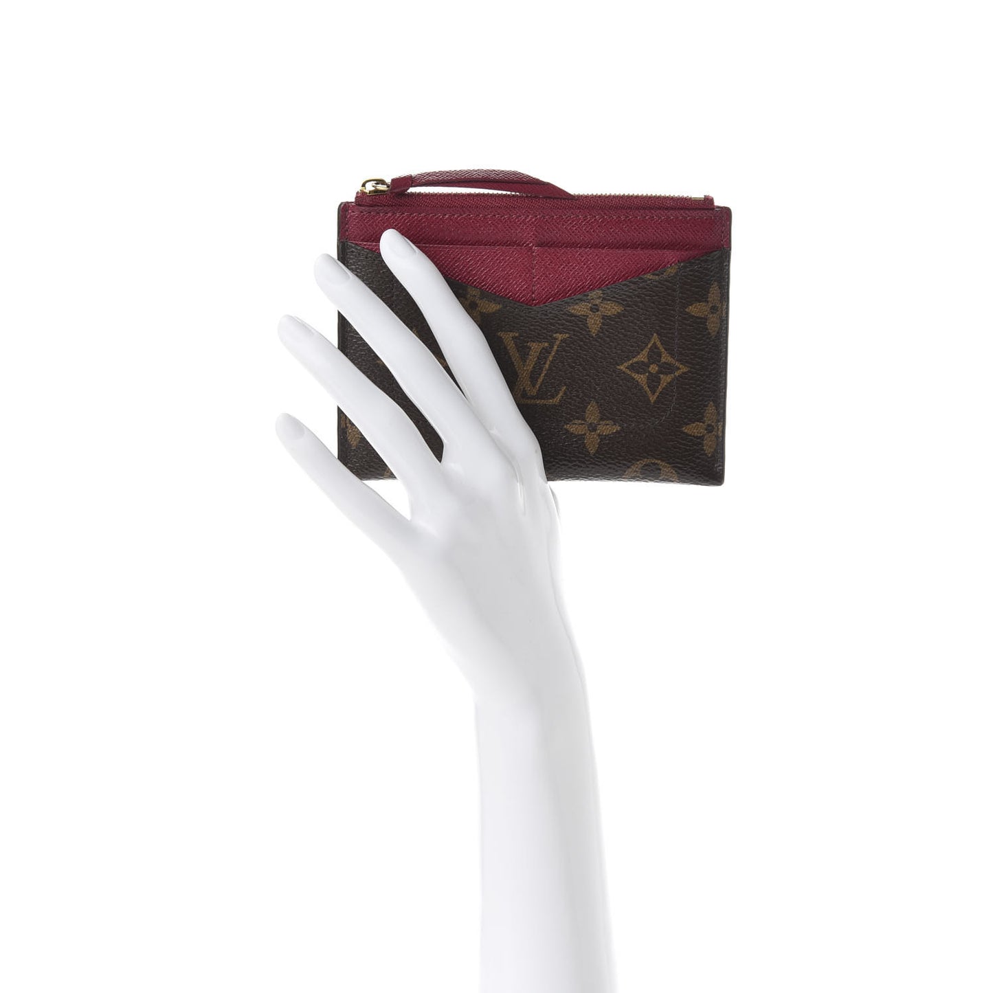 Monogram Zipped Card Holder Fuchsia