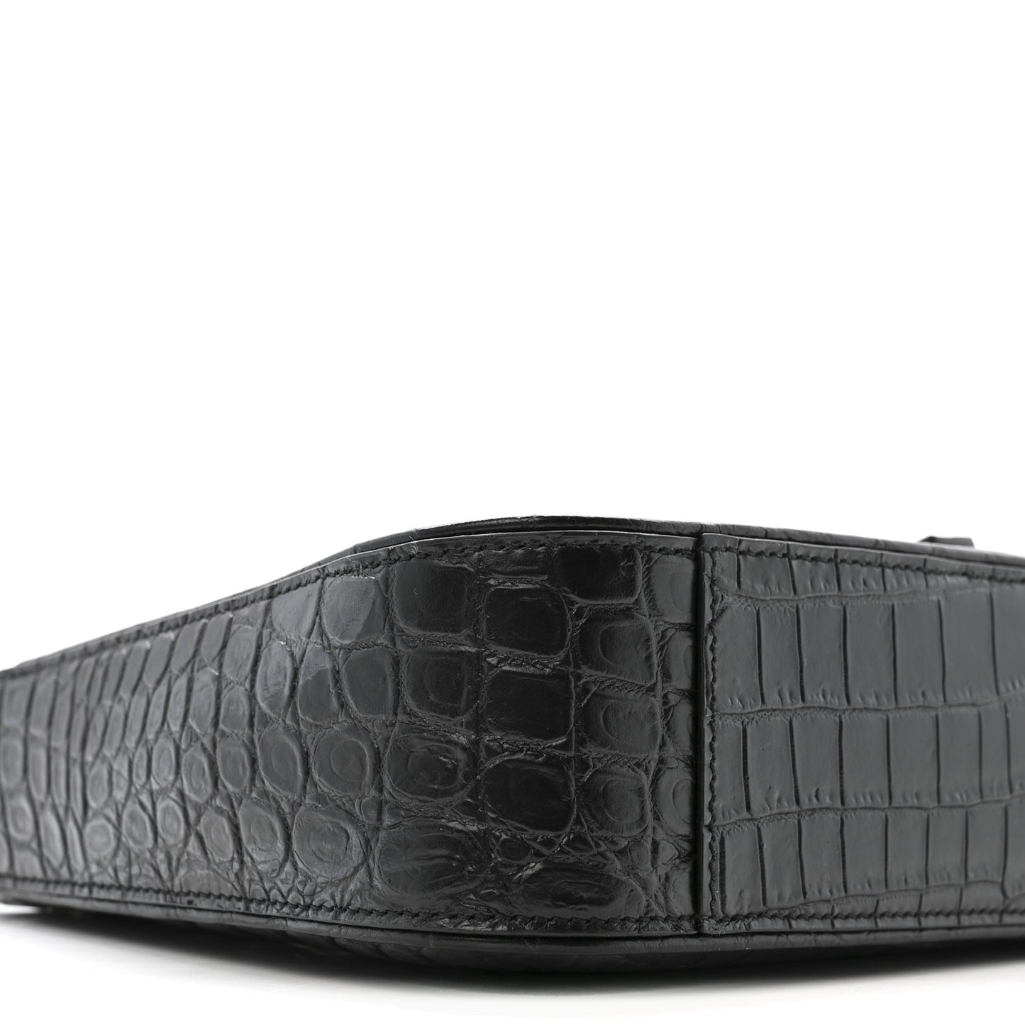 Calfskin Crocodile Embossed Le 5 A 7 Hobo Black