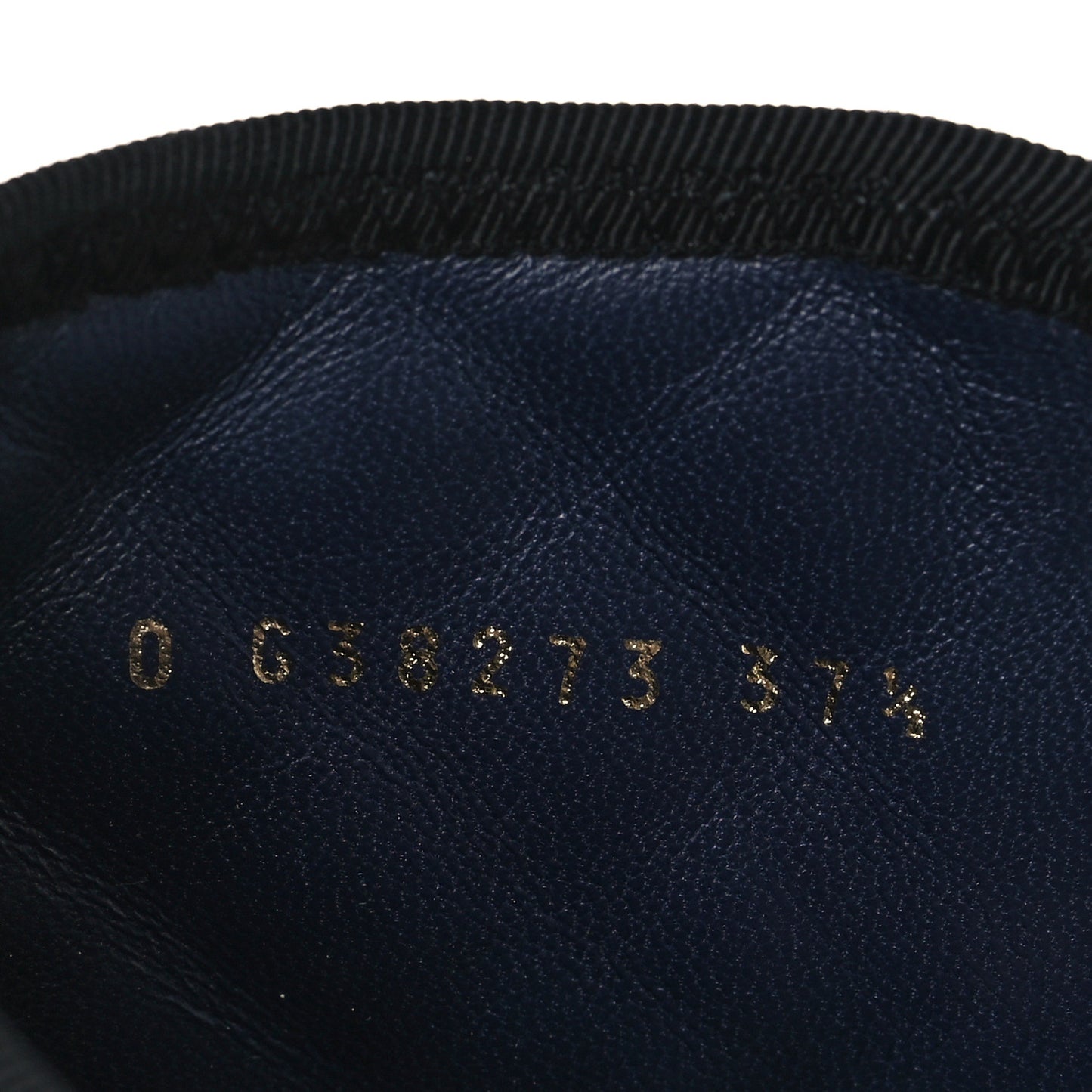 Fabric Grosgrain Quilted Cap Toe Lace Up Combat Boots 37.5 Navy Black
