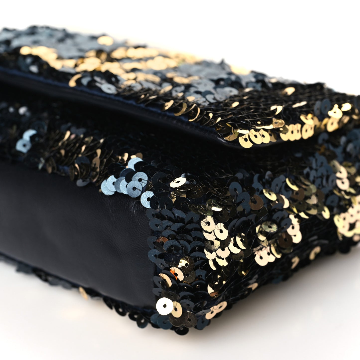 Sequin Summer Night Flap Black Gold