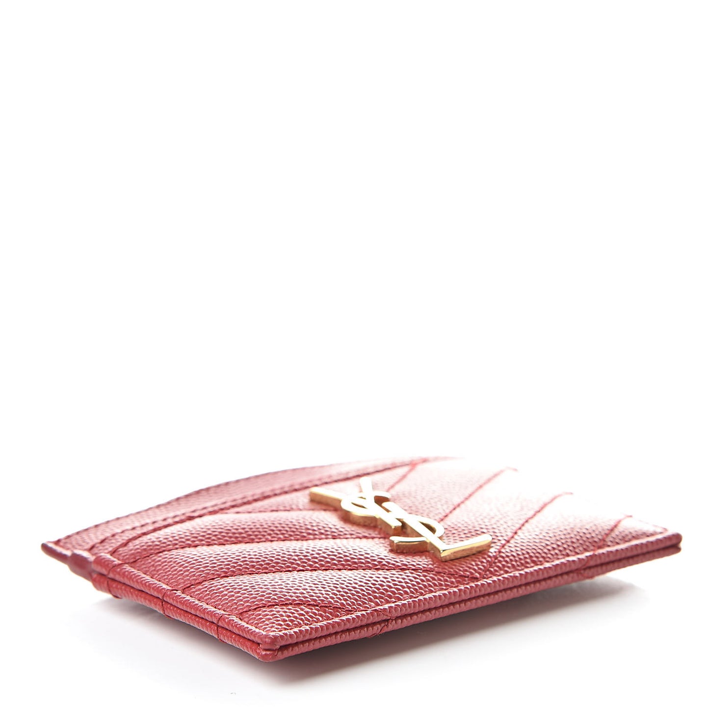 Grain De Poudre Matelasse Chevron Credit Card Case New Red