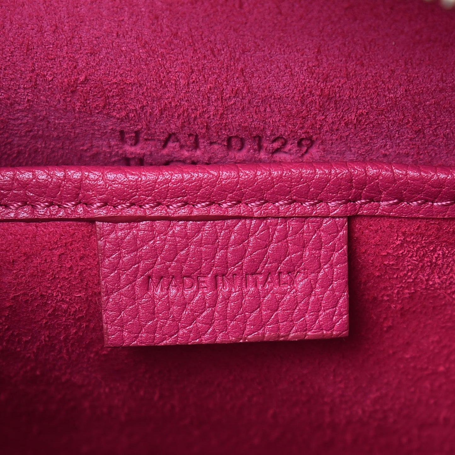 Drummed Calfskin Nano Luggage Plum
