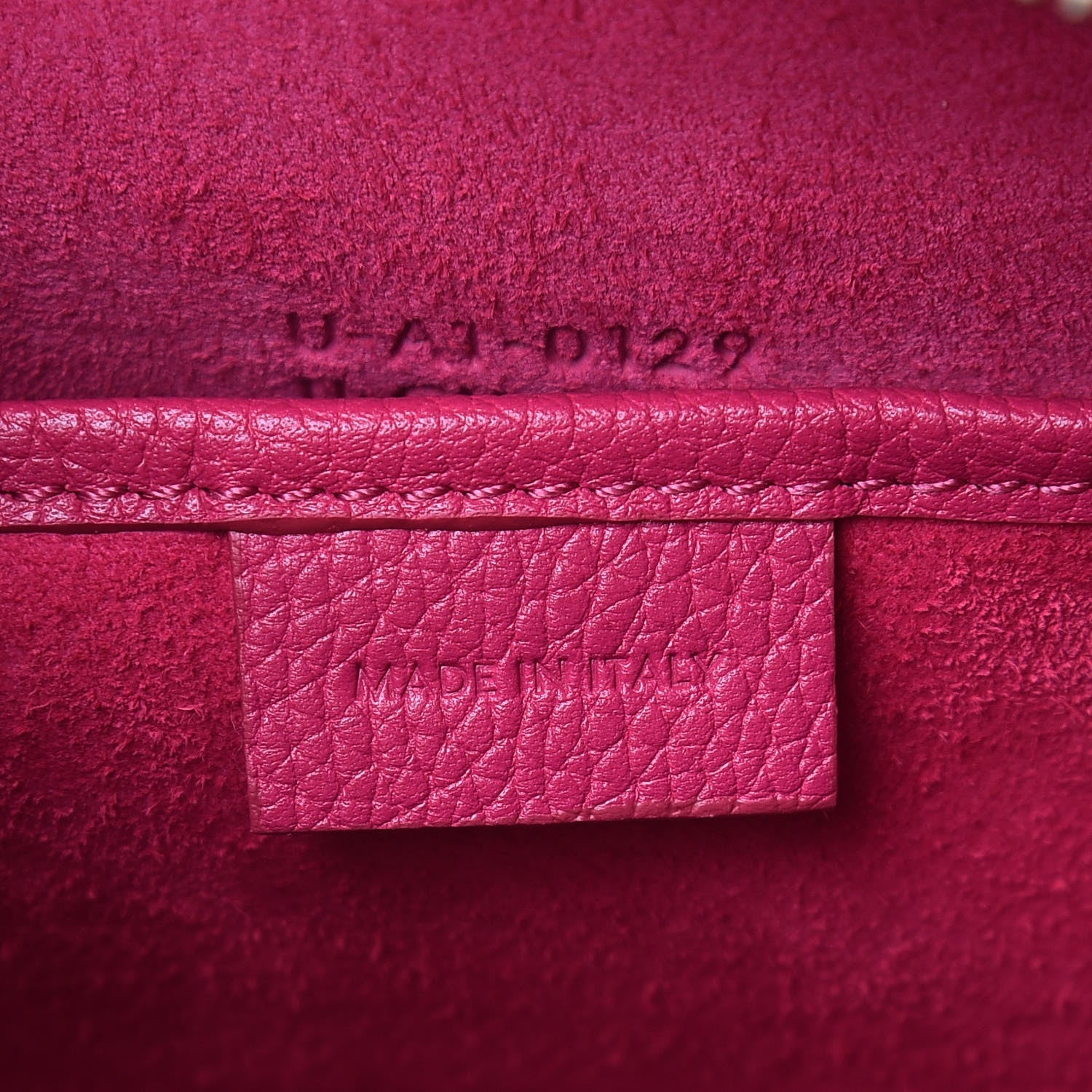 Celine Drummed Calfskin Nano Luggage Plum 9 of 10