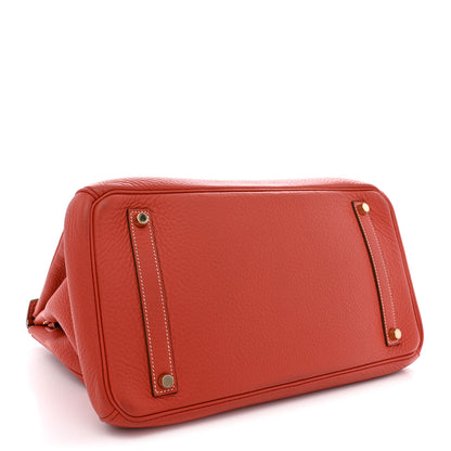 Hermes Taurillon Clemence Birkin 35 Sanguine 4 of 16