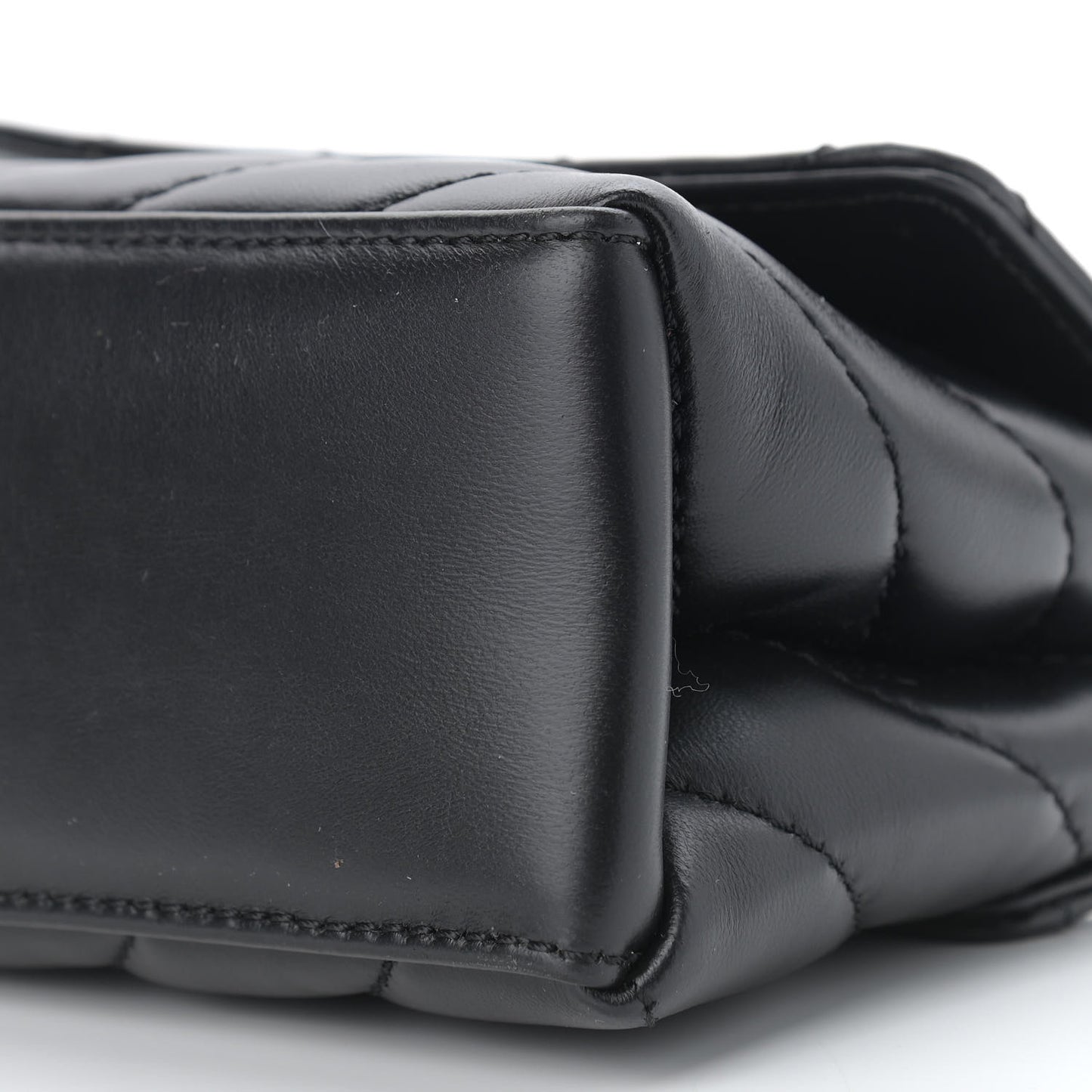 Calfskin Diagonal Quilted Jackhammer 17 Shoulder Bag Black