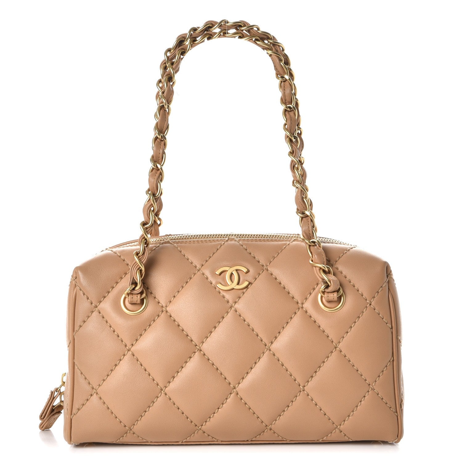 Chanel Calfskin Quilted Wild Stitch Bag Beige 1 of 8