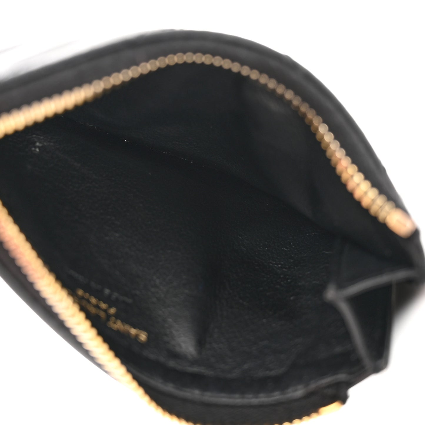 Calfskin Matelasse Chevron Monogram Fragments Zippered Card Case Black