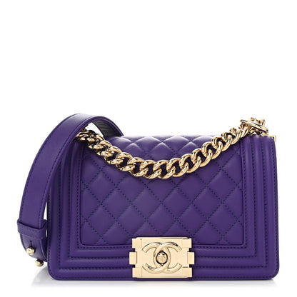 Chanel Calfskin Quilted Small Boy Flap Purple 1 of 10