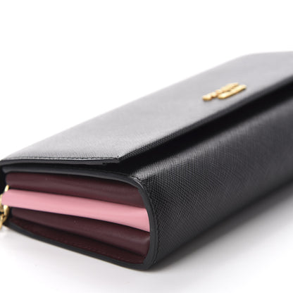 Prada City Calfskin Saffiano Pochette Black Granato 6 of 9