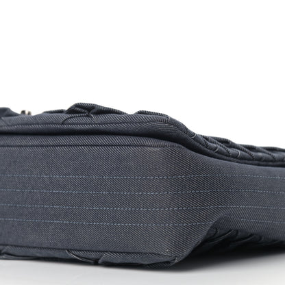 Chanel Denim Pleated Denim Turtle Flap Dark Blue 8 of 8
