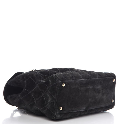Chanel Suede Stitched Single Flap Black 4 of 15