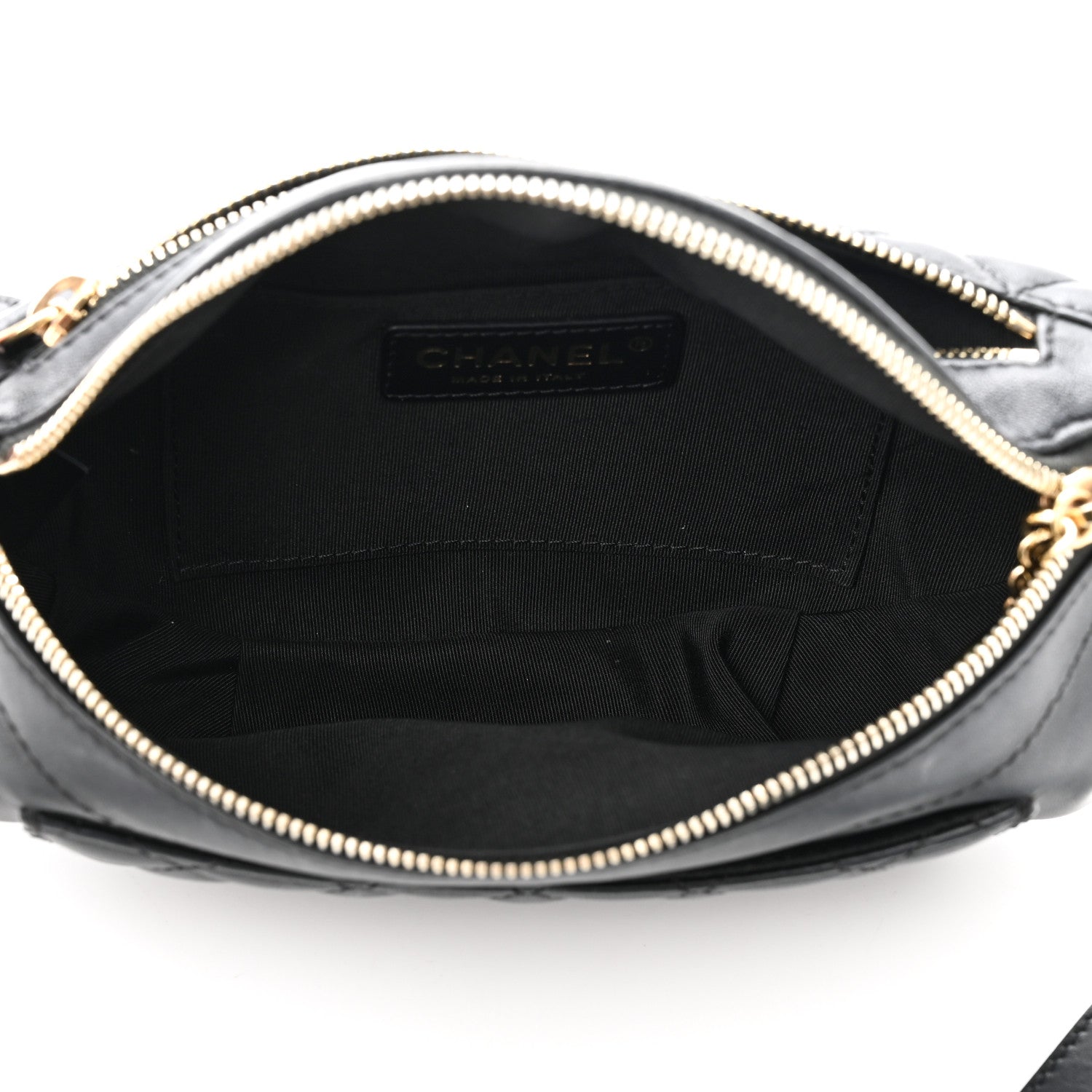 Chanel Lambskin Quilted Waist Bag Fanny Pack Black 5 of 12