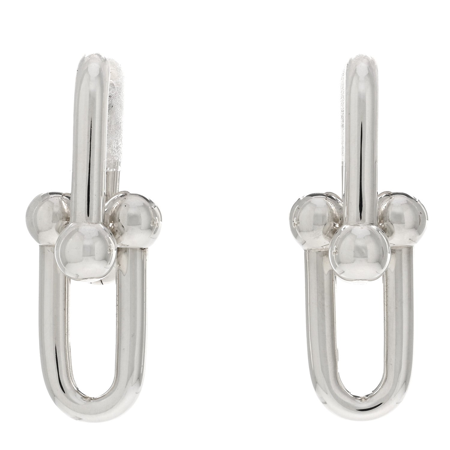Tiffany Sterling Silver Large HardWear Link Earrings 1 of 4