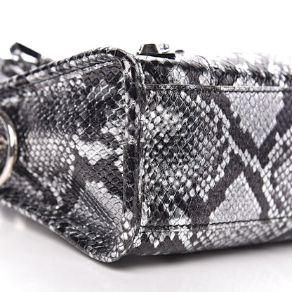 Balenciaga Metallic Calfskin Snakeskin Embossed Classic Silver Hardware Mini City Silver 7 of 10