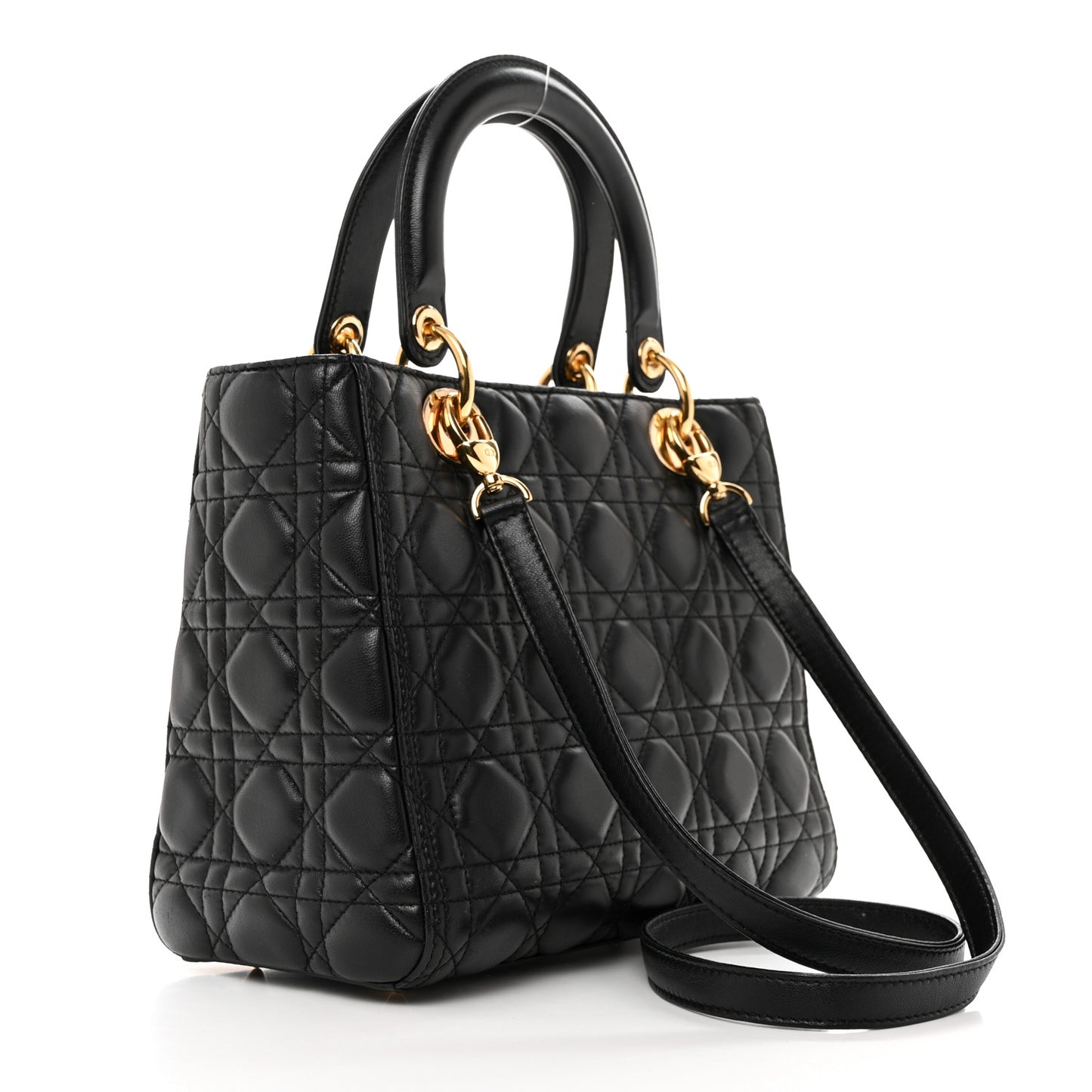 Lambskin Cannage Medium Lady Dior Black
