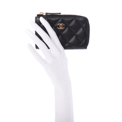 Chanel Caviar Quilted Zipped Key Holder Case Black 3 of 8