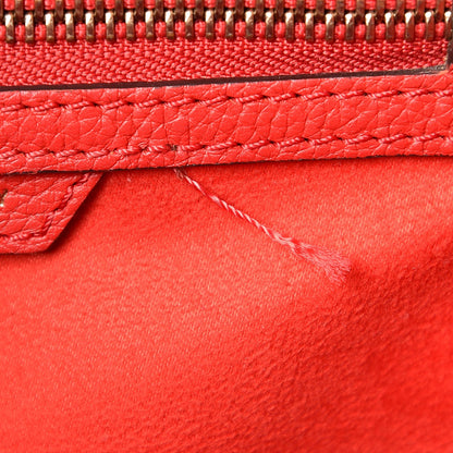 Celine Drummed Calfskin Micro Luggage Coquelicot 8 of 8