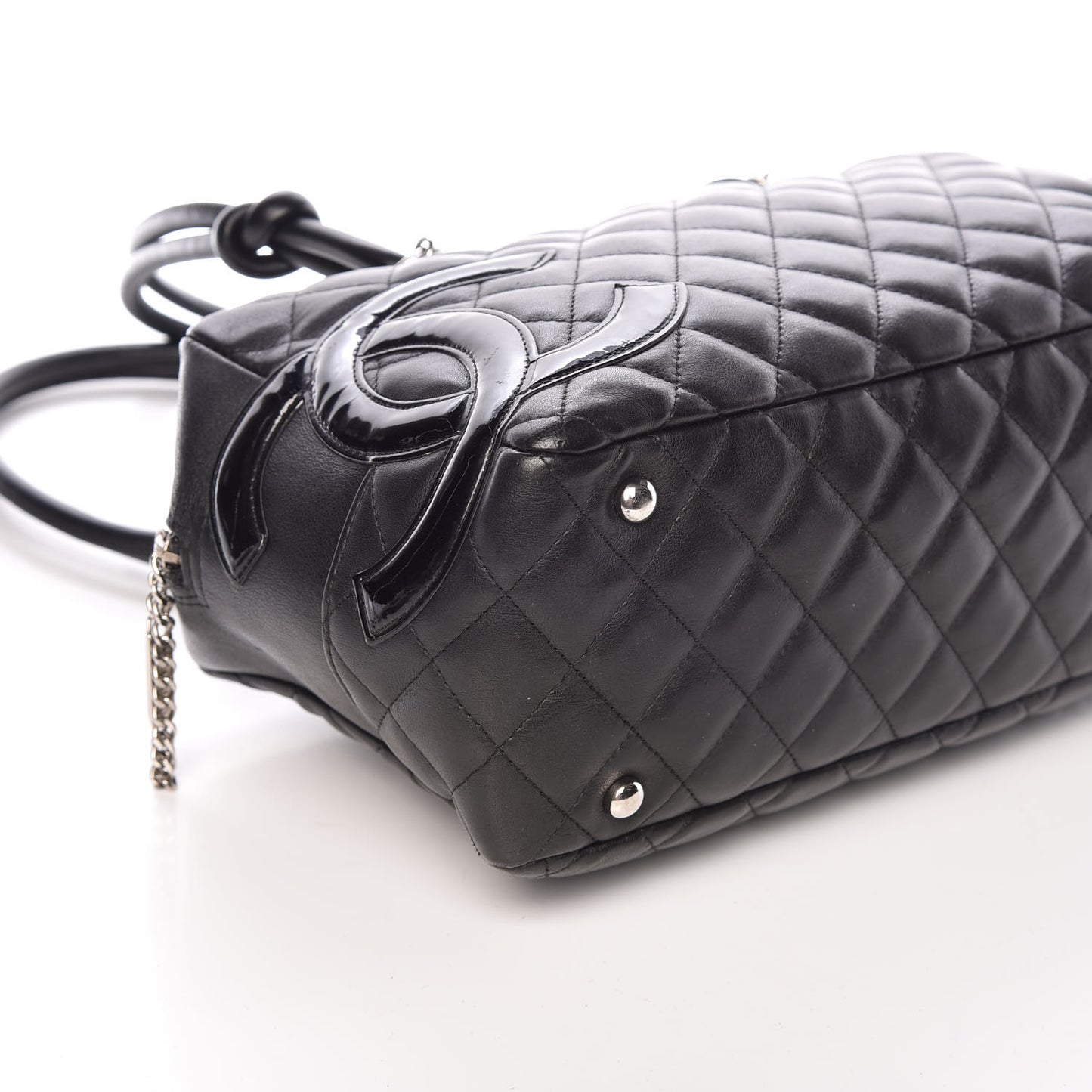 Calfskin Quilted Large Cambon Bowler Black