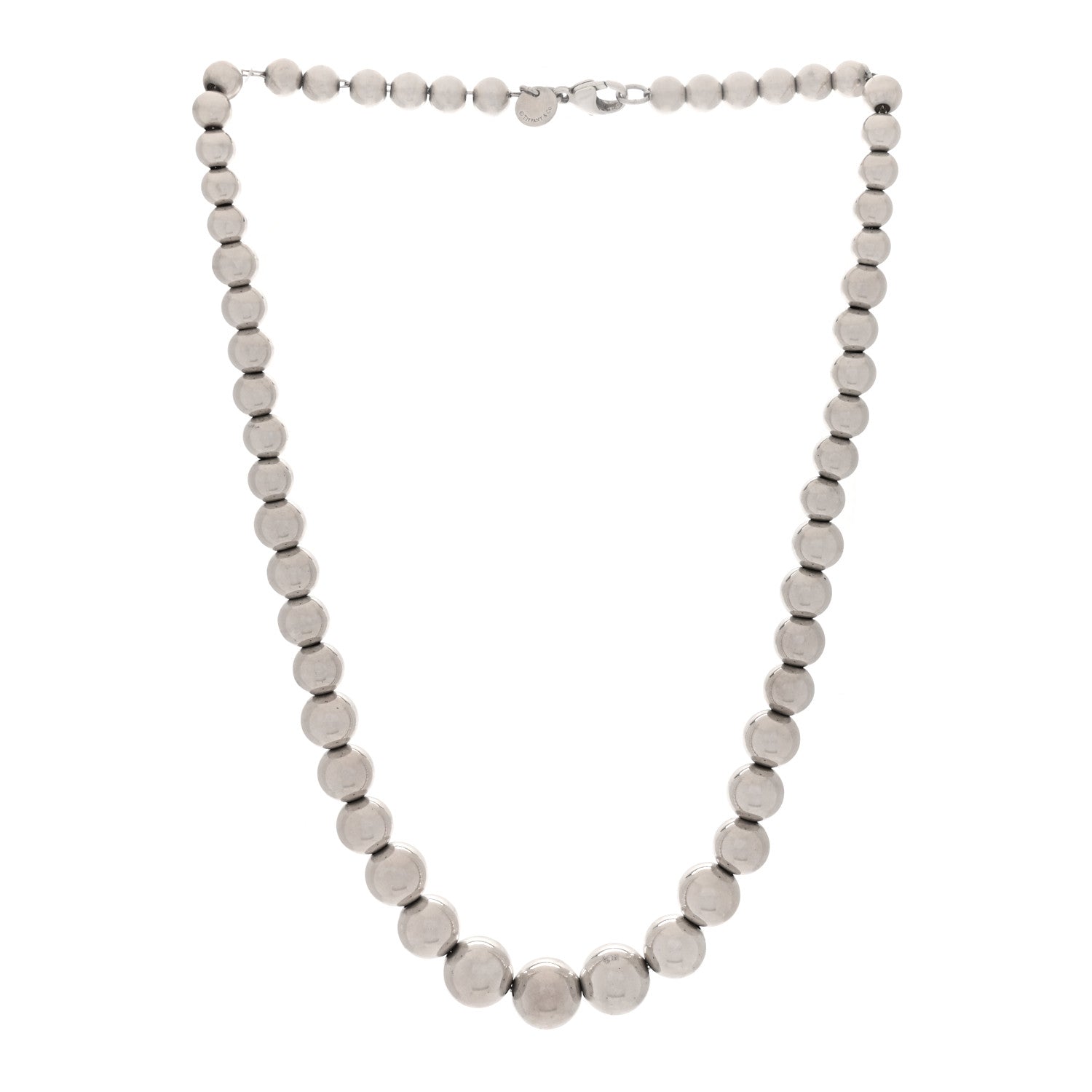 Tiffany Sterling Silver Hardwear Graduated Ball Necklace 3 of 5