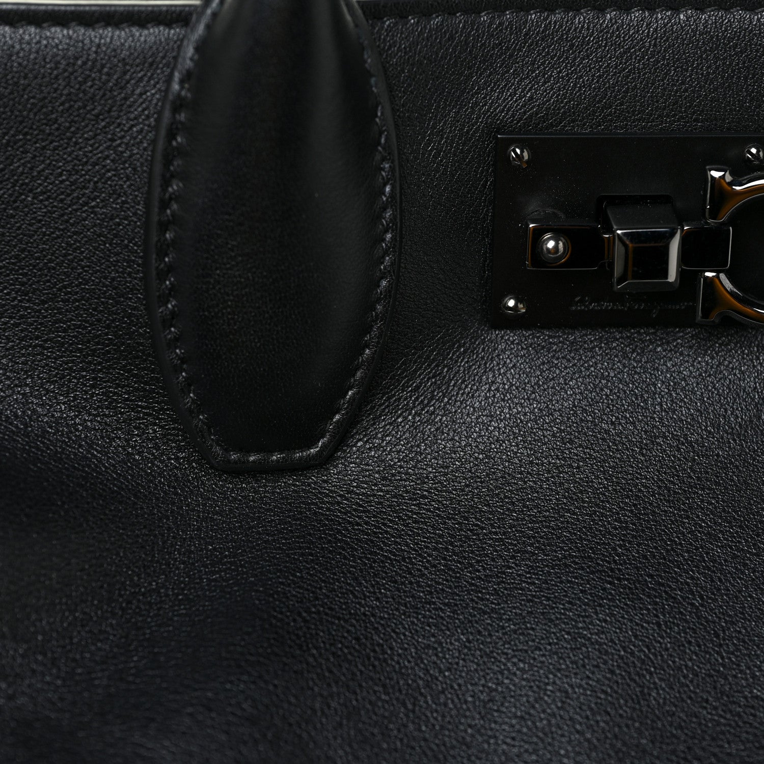 Salvatore Ferragamo Soft Calfskin Studio Tote Black 10 of 10