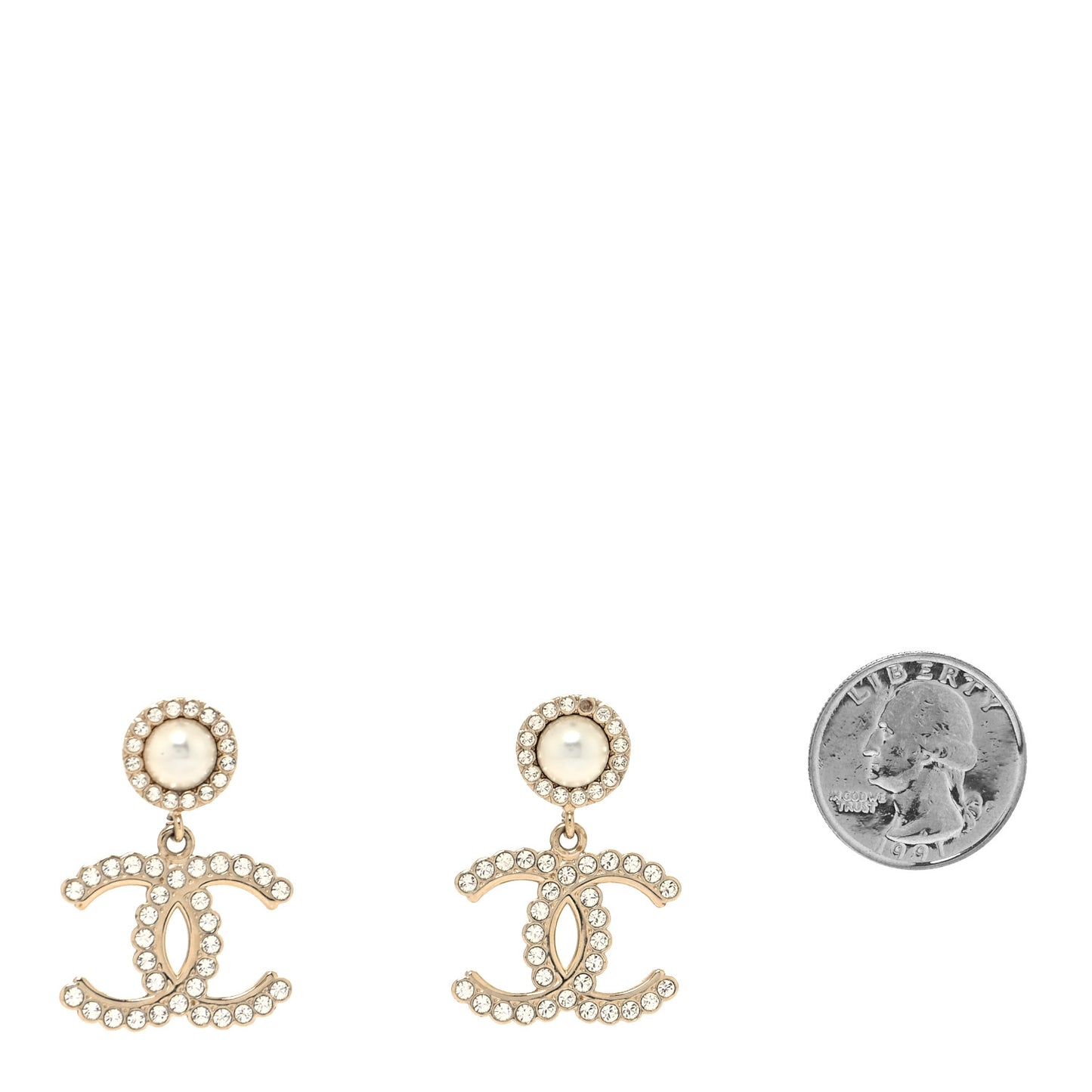 Crystal Pearl Bow-tiful CC Drop Earrings Gold
