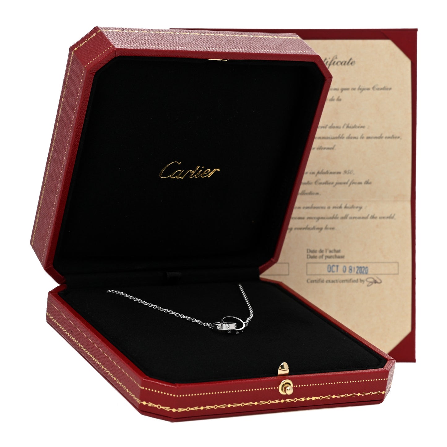 18K White Gold Interlocking LOVE Necklace