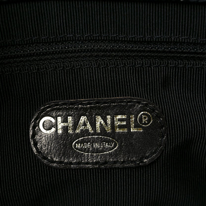 Chanel Caviar Embroidered Logo Shoulder Bag Black 5 of 10