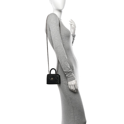 Chanel Caviar Quilted Nano Coco Handle Clutch With Chain Black 2 of 11