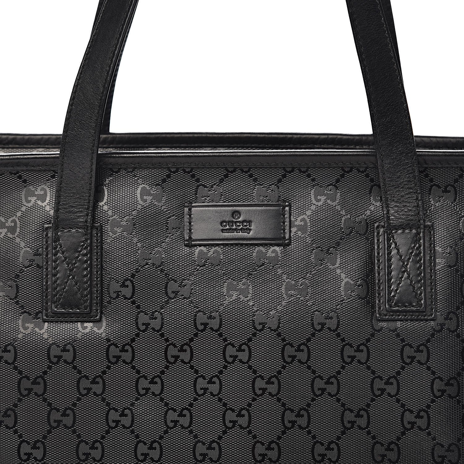 Gucci Imprime Monogram Medium Zippered Shopping Tote Black 10 of 13