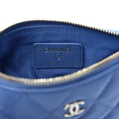 Chanel Caviar Quilted Small Cosmetic Case Blue 6 of 8