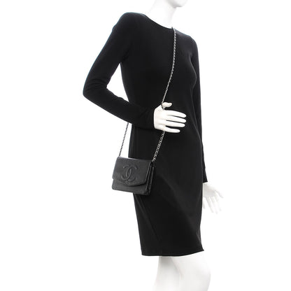 Chanel Caviar Timeless CC Wallet On Chain WOC Black 2 of 9
